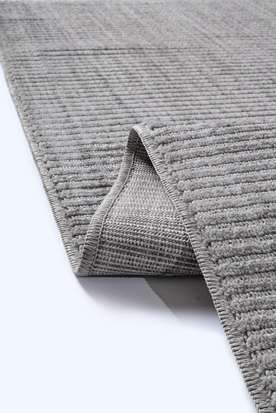 Yalın Microfiber Bukle Dokuma Halı Antre Hol Kesme Halı Yolluk 5771 Gri