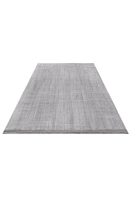 Yalın Microfiber Bukle Dokuma Halı Antre Hol Kesme Halı Yolluk 5771 Gri