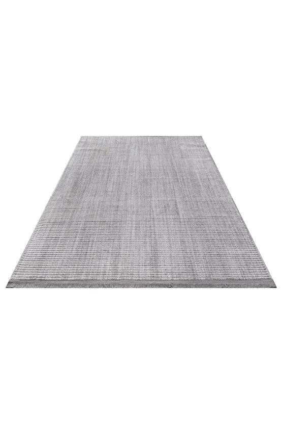 Yalın Microfiber Bukle Dokuma Halı Antre Hol Kesme Halı Yolluk 5771 Gri