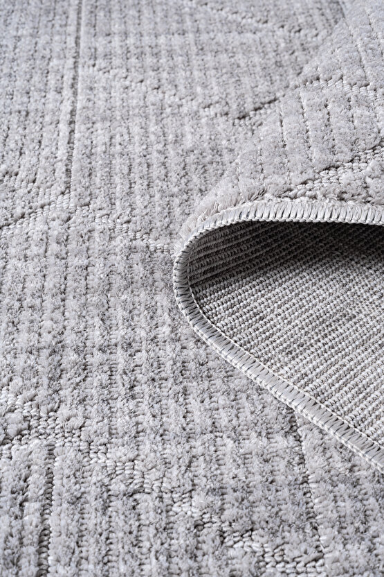 Yalın Bukle Salon Halısı Hav Vermez Mutfak Halısı Çocuk Odası Halısı Koridor 5579 GRİ