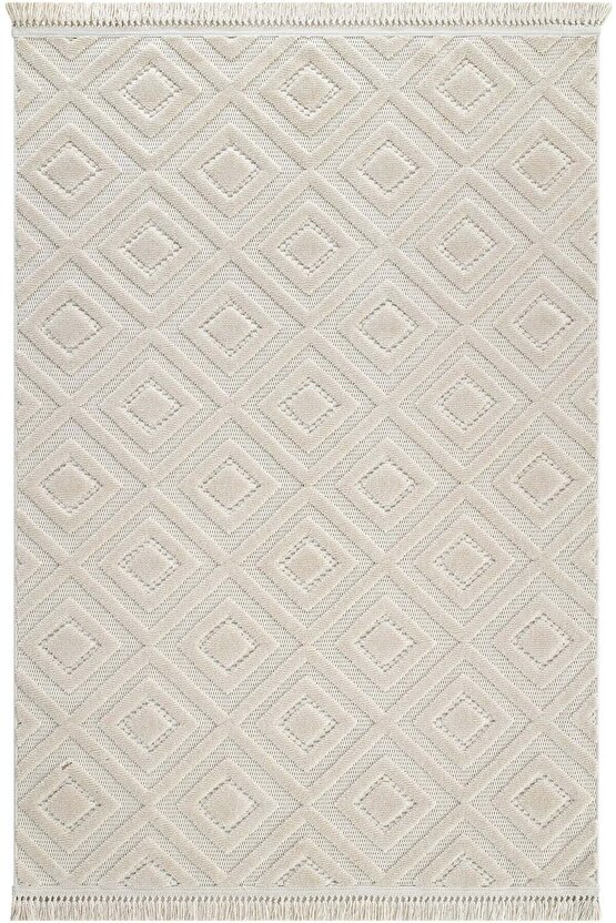 Dizayn Kaymaz Taban Koridor Halısı Kesme Yolluk Mutfak Halısı Modern Salon Halısı 1089 BEJ