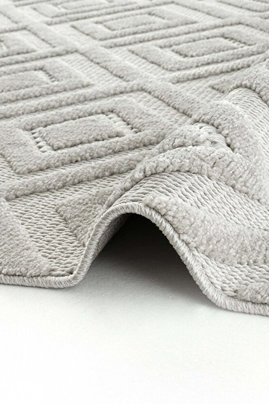 Dizayn Kaymaz Taban Koridor Halısı Kesme Yolluk Mutfak Halısı Modern Salon Halısı 1089 GRİ