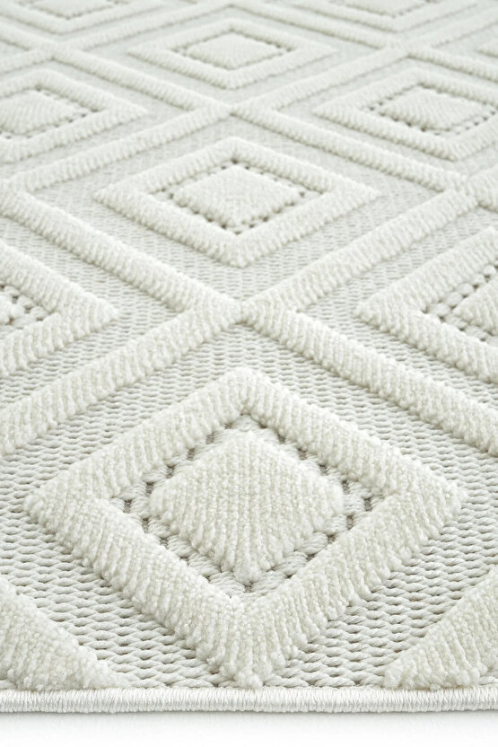 Dizayn Kaymaz Taban Koridor Halısı Kesme Yolluk Mutfak Halısı Modern Salon Halısı 1089 KREM