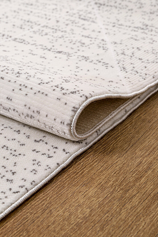 Bambu Saten Halı Kilim Salon Mutfak Koridor Yolluk Dokuma Makine Halısı Petra 2 Gri