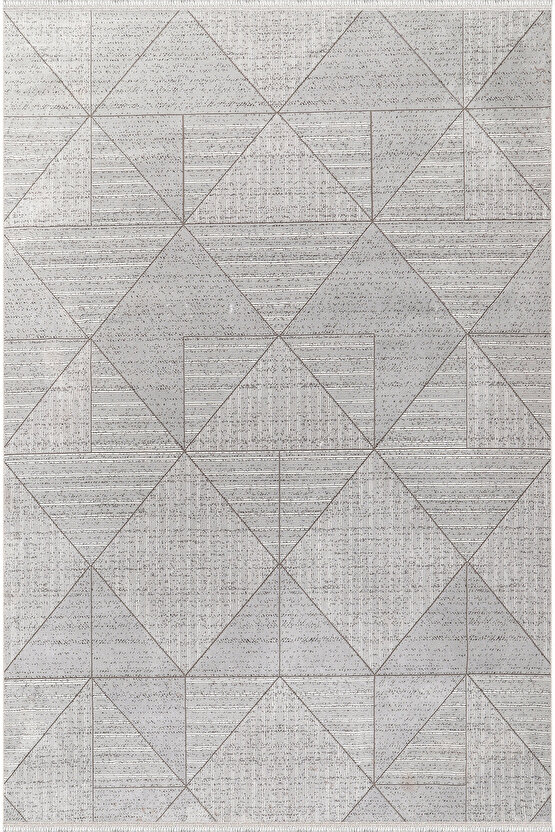 Bambu Saten Halı Kilim Salon Mutfak Koridor Yolluk Dokuma Makine Halısı Petra 4 Gri