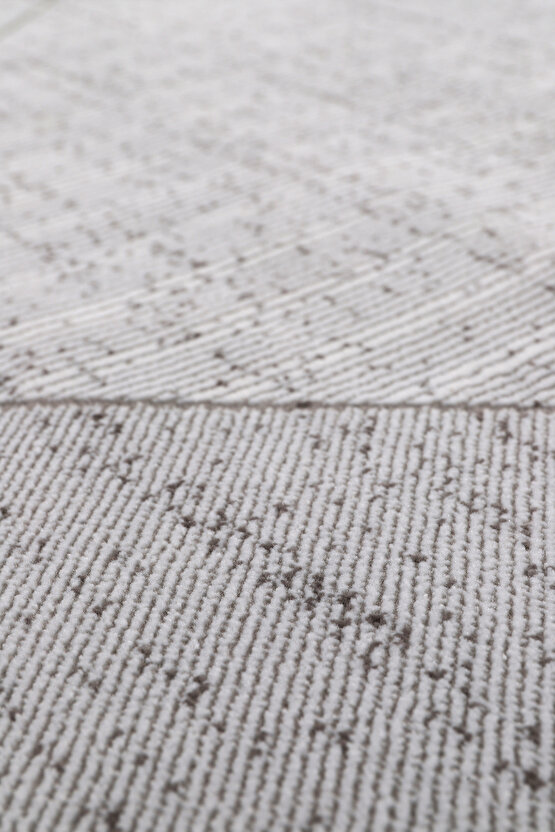 Bambu Saten Halı Kilim Salon Mutfak Koridor Yolluk Dokuma Makine Halısı Petra 4 Gri