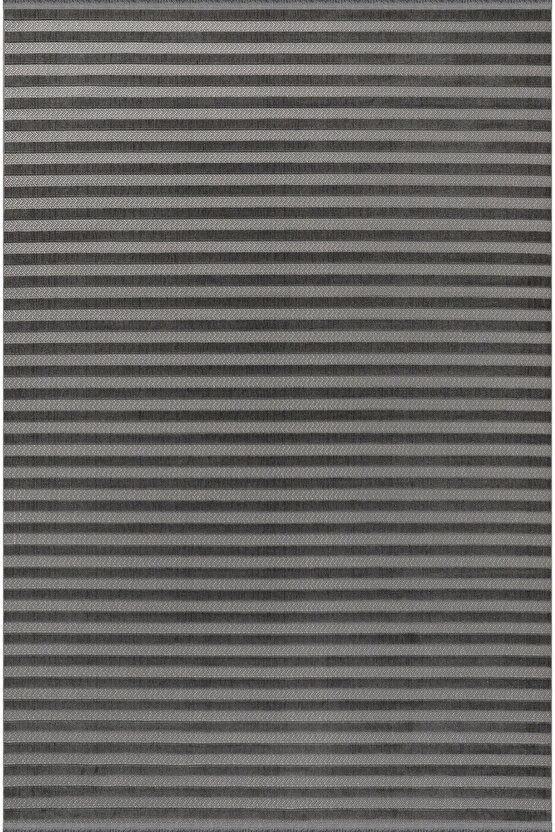 Kadife Bambu Dokuma Modern Kaymaz Salon Halısı Mutfak Halısı Koridor Halısı Yolluk Çizgi Antrasit