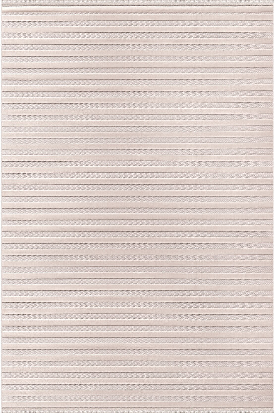 Kadife Bambu Dokuma Modern Kaymaz Salon Halısı Mutfak Halısı Koridor Halısı Yolluk Çizgi Bej