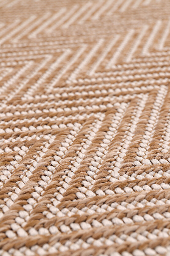 0408-Bej Kumaş Bordür Sisal Halı Kilim Hav Toz Vermez Kolay Temizlenen Hasır Kilim