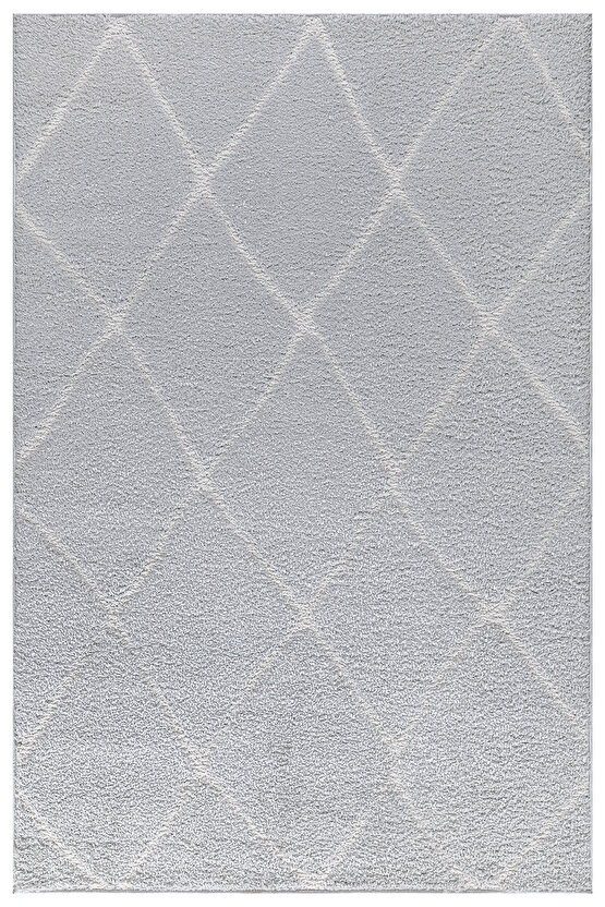 B109 Gri Kolay Kullanım Hav Toz Vermez Yumuşak Dokulu Uzun Tüylü Modern Shaggy Halı