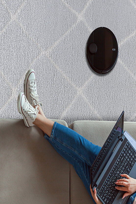 B109 Gri Kolay Kullanım Hav Toz Vermez Yumuşak Dokulu Uzun Tüylü Modern Shaggy Halı