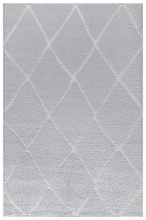 B109 Gri Kolay Kullanım Hav Toz Vermez Yumuşak Dokulu Uzun Tüylü Modern Shaggy Halı