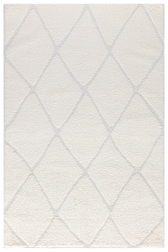 B109 Beyaz Kolay Kullanım Hav Toz Vermez Yumuşak Dokulu Uzun Tüylü Modern Shaggy Halı