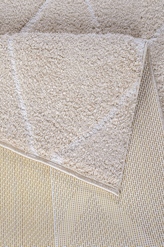 B109 Gri Kolay Kullanım Hav Toz Vermez Yumuşak Dokulu Uzun Tüylü Modern Shaggy Halı