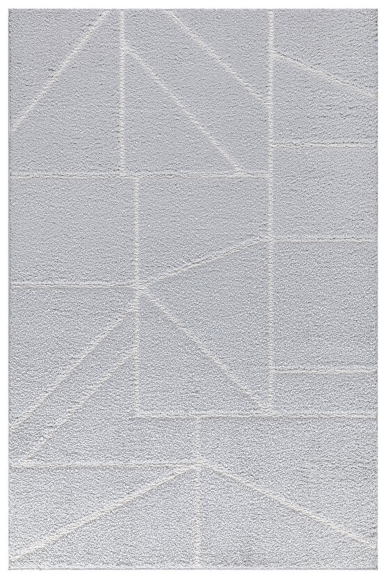 B109 Gri Kolay Kullanım Hav Toz Vermez Yumuşak Dokulu Uzun Tüylü Modern Shaggy Halı