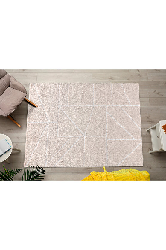 B109 Gri Kolay Kullanım Hav Toz Vermez Yumuşak Dokulu Uzun Tüylü Modern Shaggy Halı