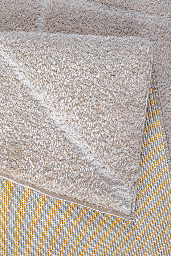 B109 Gri Kolay Kullanım Hav Toz Vermez Yumuşak Dokulu Uzun Tüylü Modern Shaggy Halı