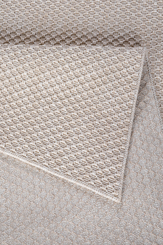 TM-01 Sisal Jut Hasır Model Tek Renk Dokuma Yıkanabilir Toz Vermez Halı Krem