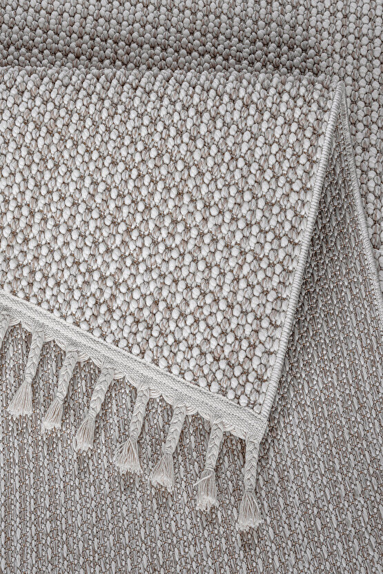 Mumbai 256 Bej - Beyaz Yumuşak Dokulu Halı Kilim Salon Mutfak Koridor  Yolluk Dokuma Makine Halısı