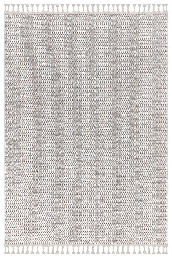 Mumbai 256 Bej - Beyaz Yumuşak Dokulu Halı Kilim Salon Mutfak Koridor  Yolluk Dokuma Makine Halısı