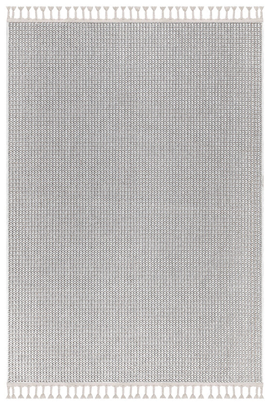 Mumbai 256 Gri - Beyaz Yumuşak Dokulu Halı Kilim Salon Mutfak Koridor  Yolluk Dokuma Makine Halısı