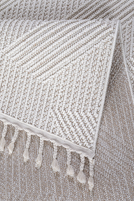 Mumbai 434 Beyaz Yumuşak Dokulu Halı Kilim Salon Mutfak Koridor  Yolluk Dokuma Makine Halısı