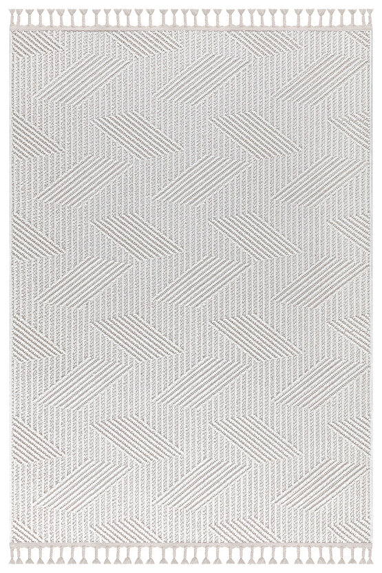 Mumbai 434 Beyaz Yumuşak Dokulu Halı Kilim Salon Mutfak Koridor  Yolluk Dokuma Makine Halısı