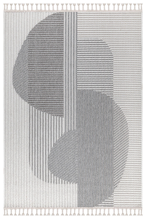 Mumbai 321 Gri - Beyaz Yumuşak Dokulu Halı Kilim Salon Mutfak Koridor  Yolluk Dokuma Makine Halısı