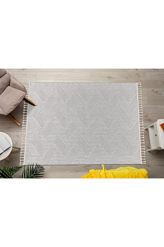 Mumbai 434 Gri Yumuşak Dokulu Halı Kilim Salon Mutfak Koridor  Yolluk Dokuma Makine Halısı