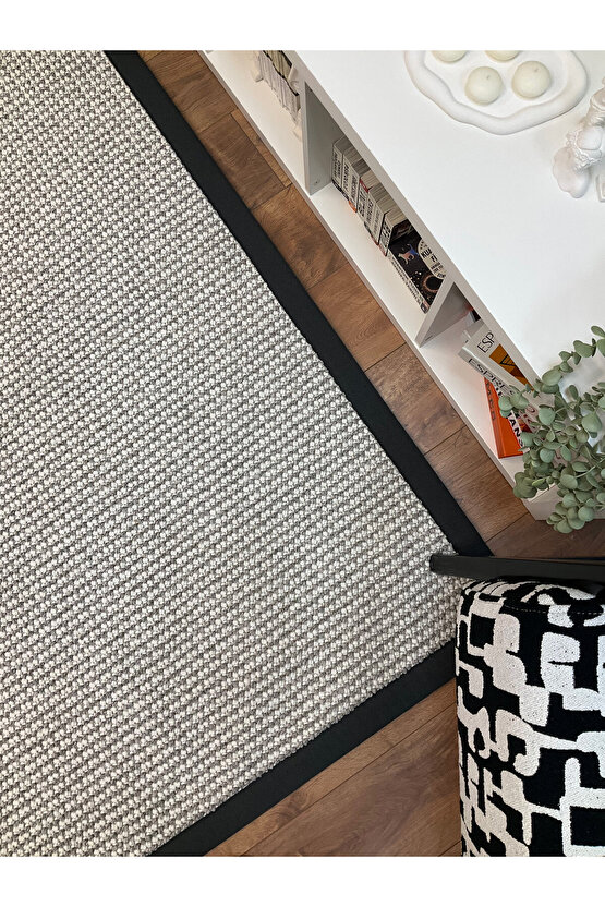 Kumaş Bordür Gri Bukle Antrasit Bordür  Halı Salon Koridor Mutfak Çocuk Odası Halısı  Kilim S267