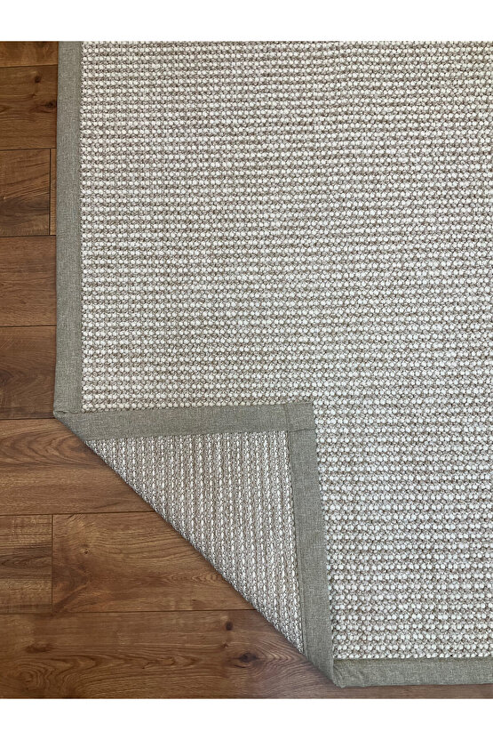 Kumaş Bordür Bej Bukle Bej Bordür  Halı Salon Koridor Mutfak Çocuk Odası Halısı  Kilim S265