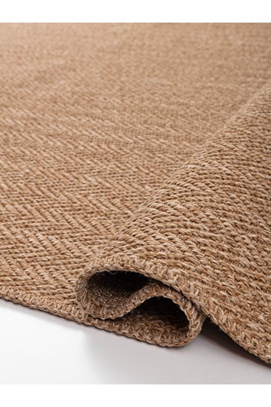 Srz-0503 Jüt Tabanlı Hasır Dokuma Örme Bohem Antialerjik Halı Kilim Balık Sırtı