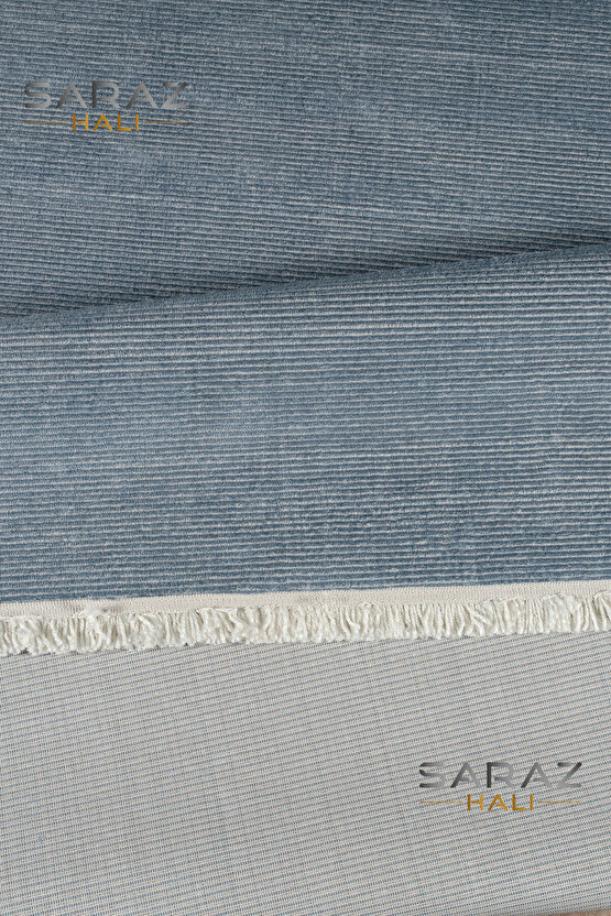 Parma Düz Mavi Model Dokuma Halı Kilim Yolluk Salon Halısı Modern Dokuma
