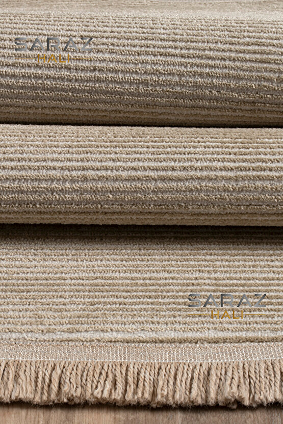 Parma Düz Vizon Model Dokuma Halı Kilim Yolluk Salon Halısı Modern Dokuma