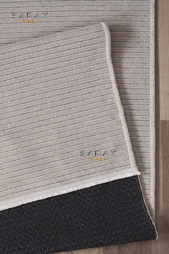 Dizayn Şönil Dokuma Kayma Yapmaz Makinede Yıkanabilir Leke Tutmaz Kesme Bohem Kilim Krem