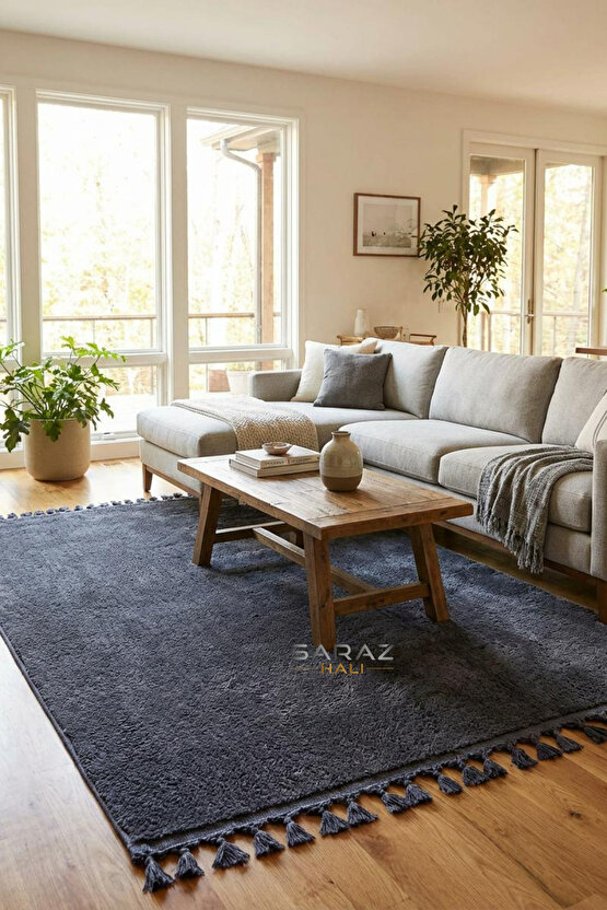 Comfort Puffy Peluş Halı Gri