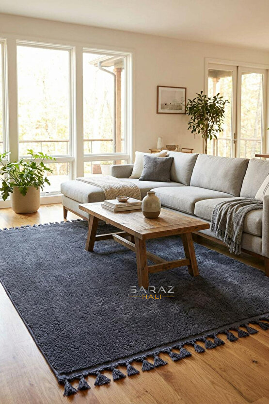 Comfort Puffy Peluş Halı Gri