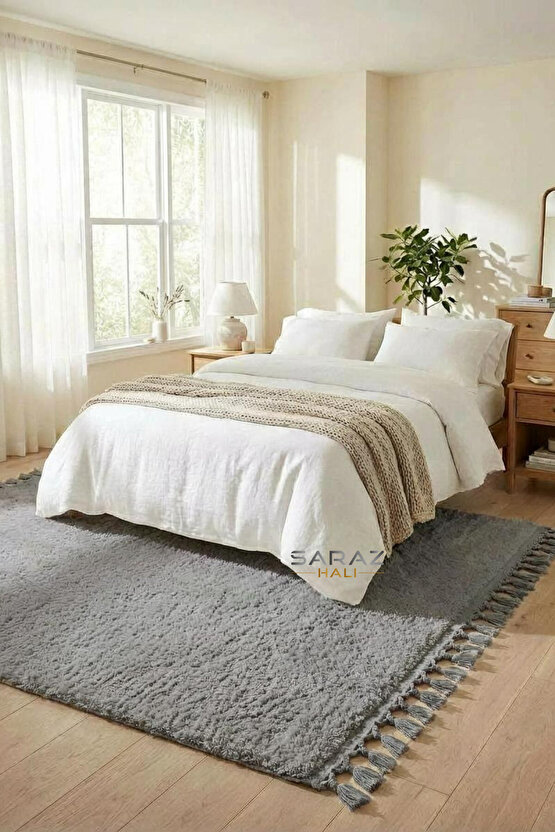 Comfort Puffy Peluş Halı Gri