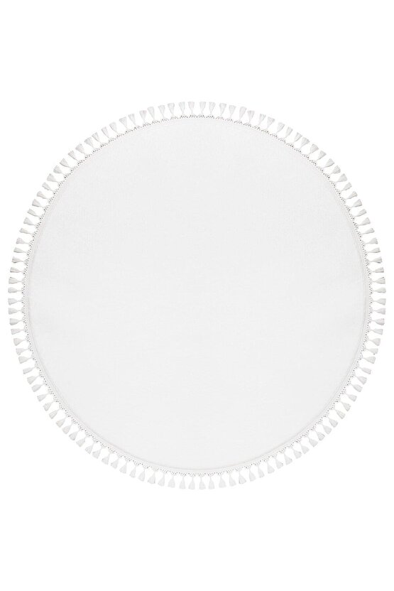 Yuvarlak Comfort Puffy Ponpon Saçaklı Yıkanabilir