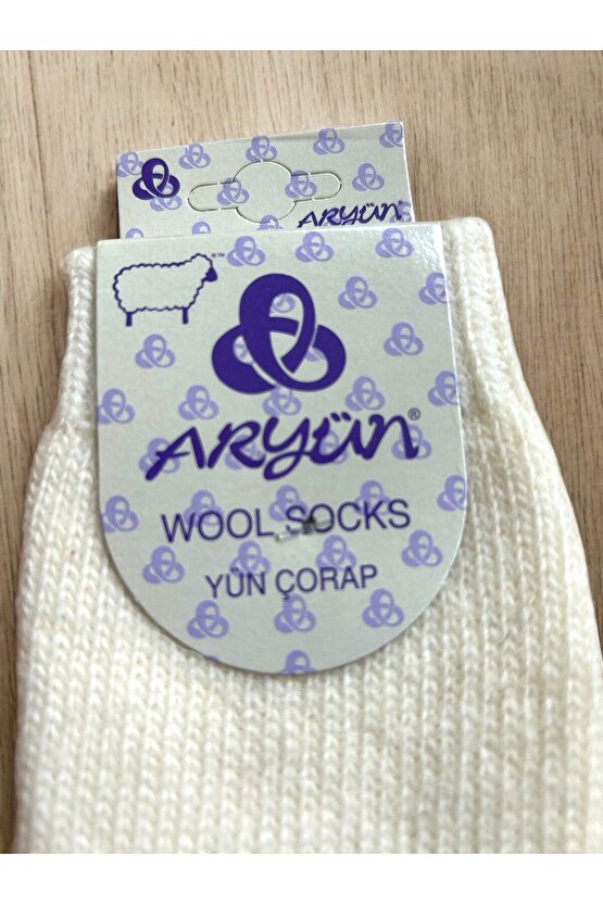 Tamamen BOYASIZ Kız Erkek Çocuk Yün Kışlık Çorap 6 Çift Doğal Yün Rengi