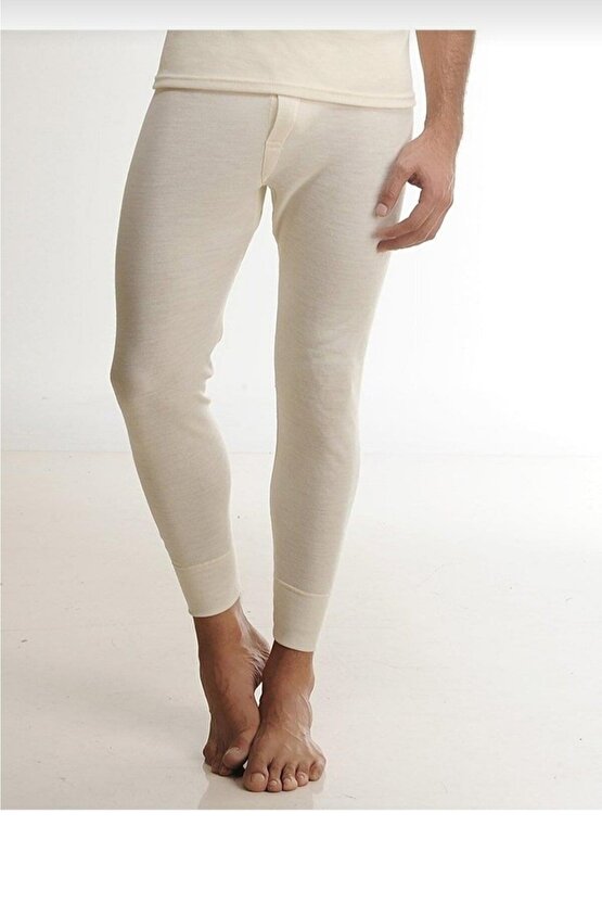 1001 Erkek %100 Yün Uzun Içlik Ekru 2li