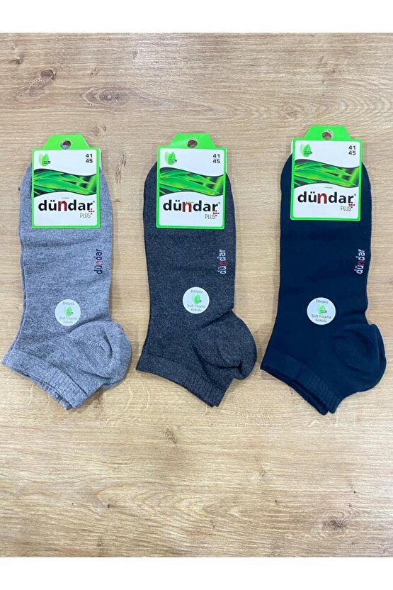 Erkek Dikişsiz Bambu Patik Çorap  3 Adet