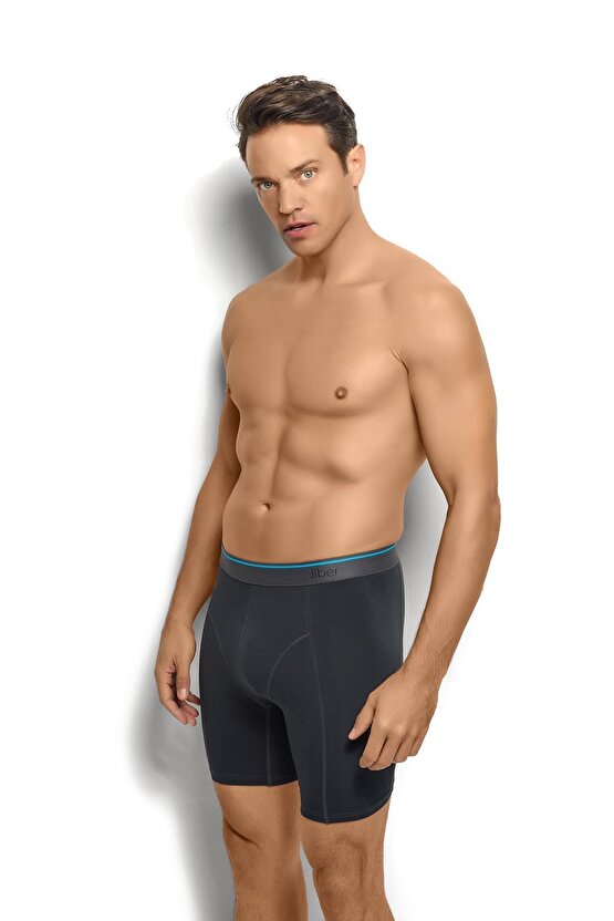 Erkek 3lü Pamuklu Likralı Rahat Uzun Boxer