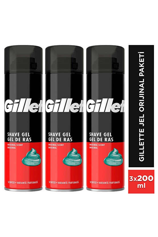 Tıraş Jeli Orijinal Koku 200ml x 3