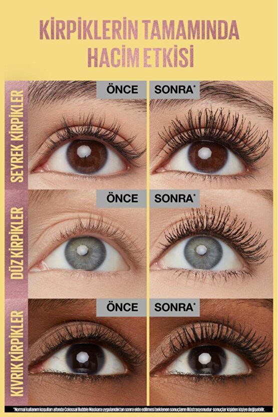 Colossal Bubble Hacim Veren Maskara - Siyah