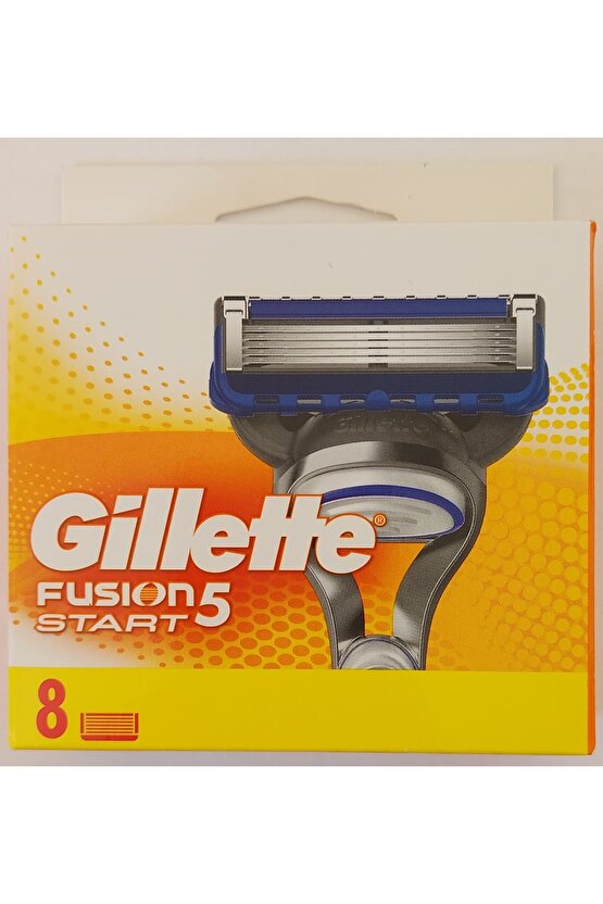 Fusion 5 Start Yedek Bıçak 8li + Gillette Series Tıraş Jeli 200 ML (2 PAKET) (Almanya Üretim)