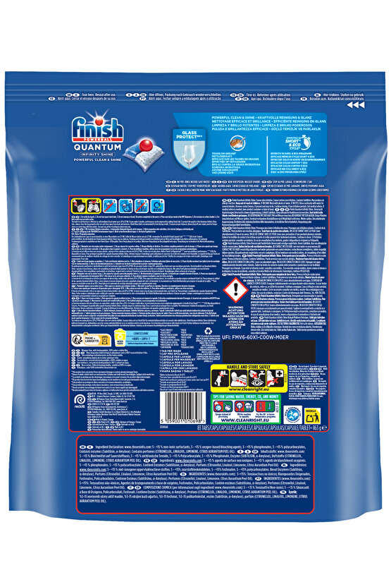 Quantum Infinity Shine Bulaşık Makinesi Deterjanı  Kapsül Tablet  415 Adet (83 x 5li)