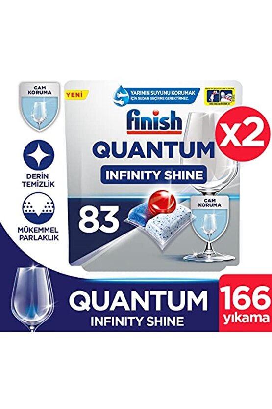 Quantum Infinity Shine 166 Kapsül Bulaşık Makinesi Deterjanı Tableti (83x2)
