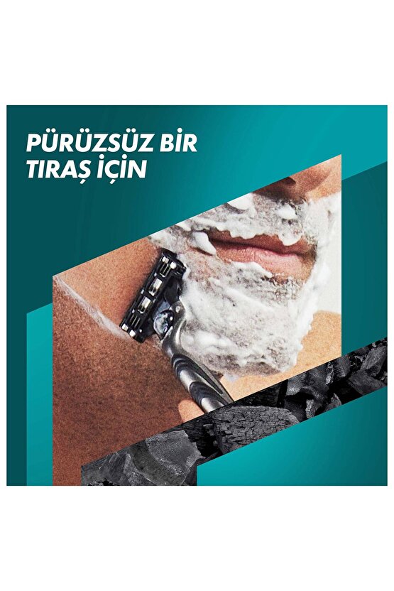 Mach3 Charcoal Tıraş Makinesi ve Yedek Bıçağı 6lı + Tıraş Bıçağı Standı