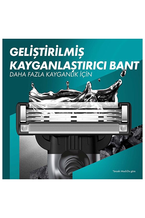 Mach3 Charcoal Tıraş Makinesi ve Yedek Bıçağı 6lı + Tıraş Bıçağı Standı